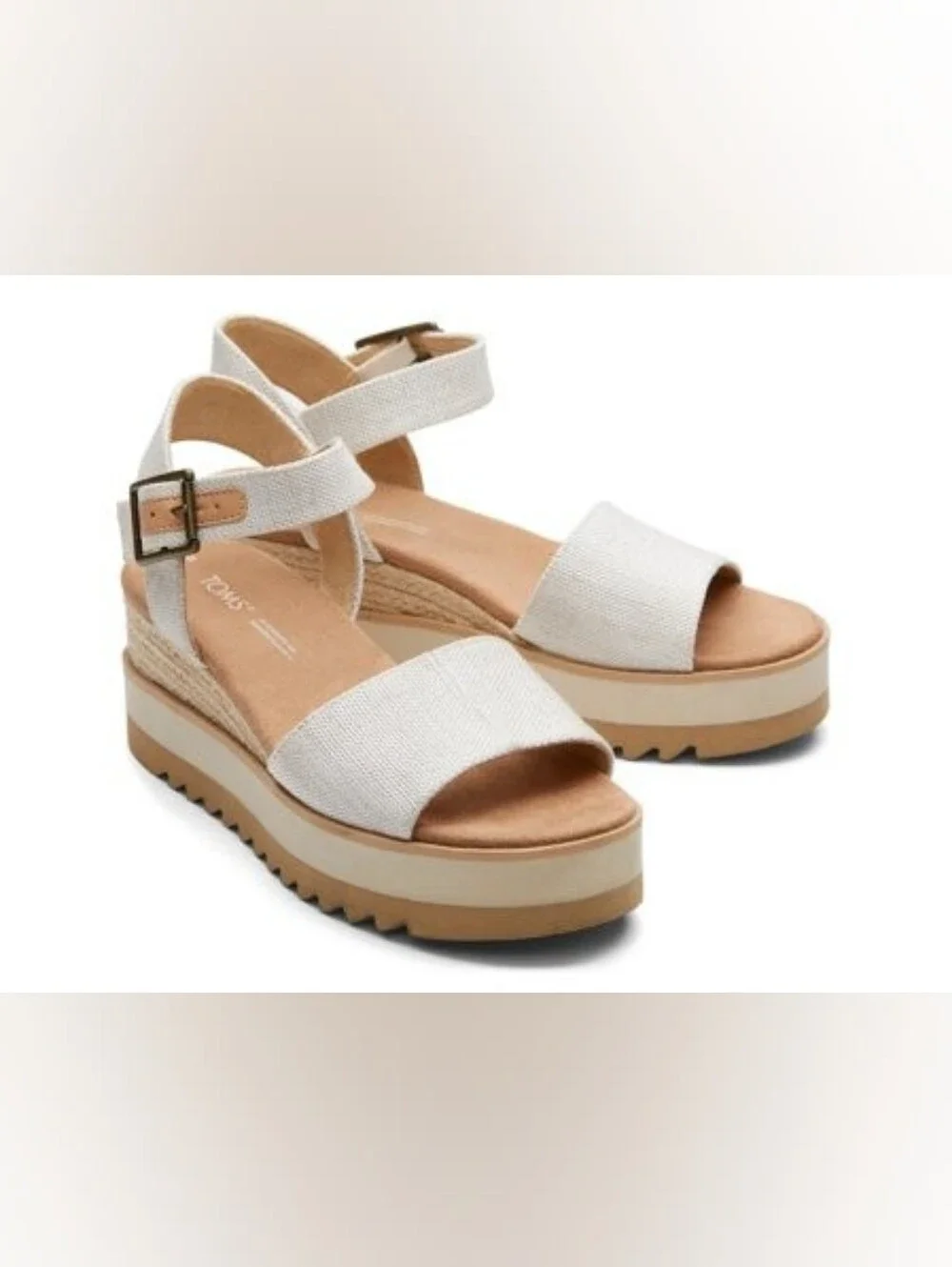 Women's White Ankle-Strap Platform Sandals